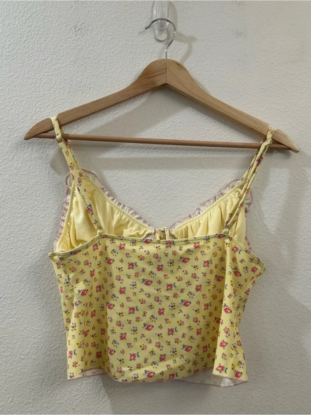 Frankies Bikinis‎ Halle Floral Tankini Bikini Swim Top Size Small Yellow